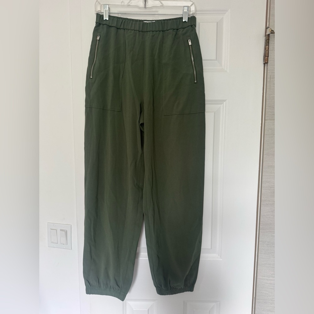 Babaton Olive Green crepe joggers